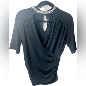 Embellished Collar Top.